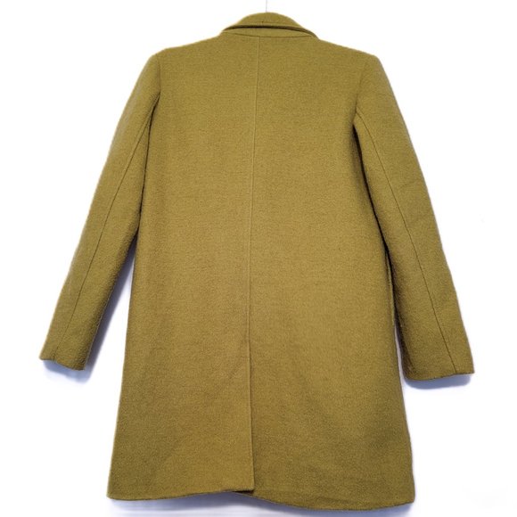 Classic Olive Green Double-Breasted Wool Coat Women High Quality Coat Size L - Picture 4 of 5